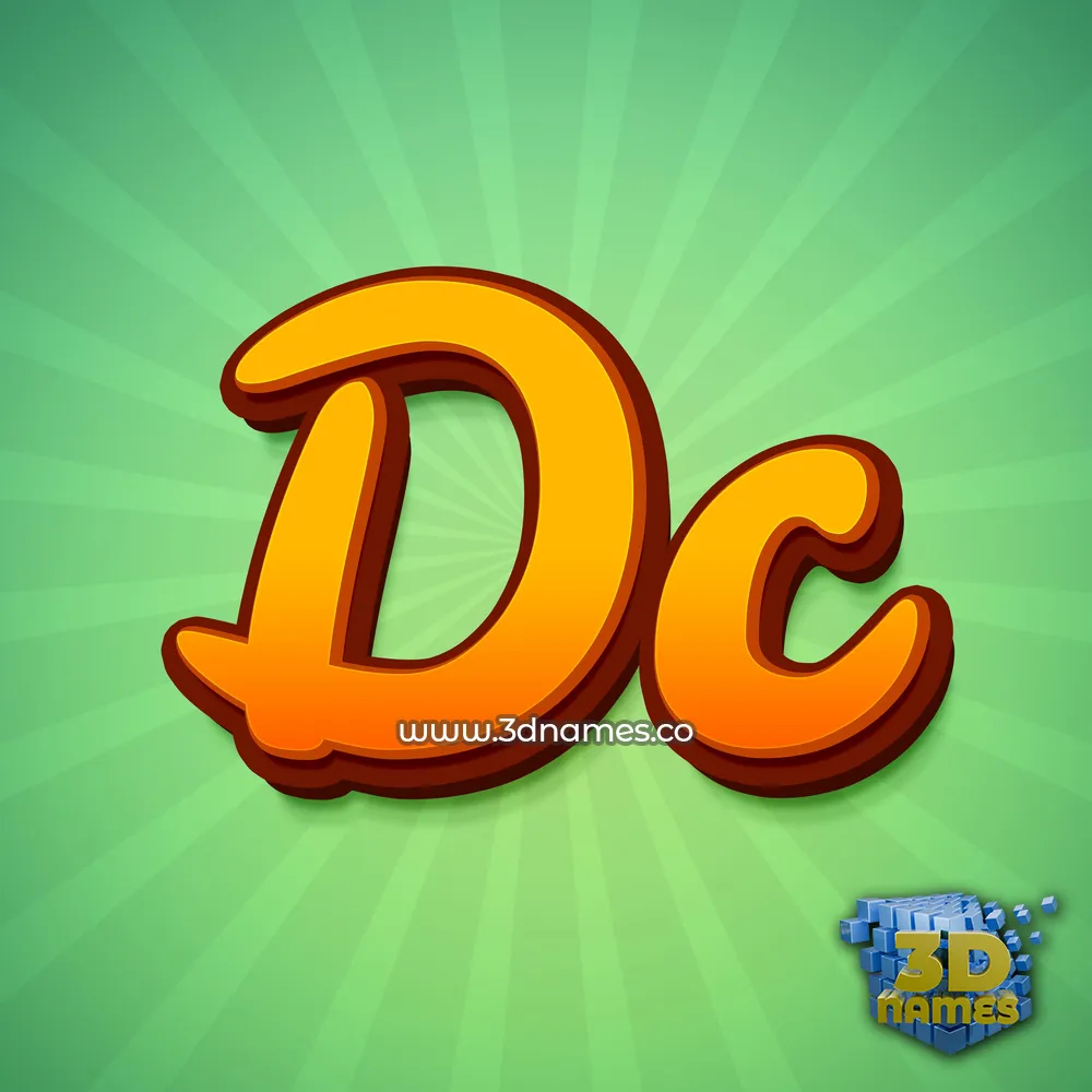 dc in Green Rays style - 3D name wallpaper