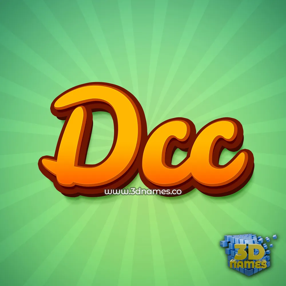 dcc in Green Rays style - 3D name wallpaper