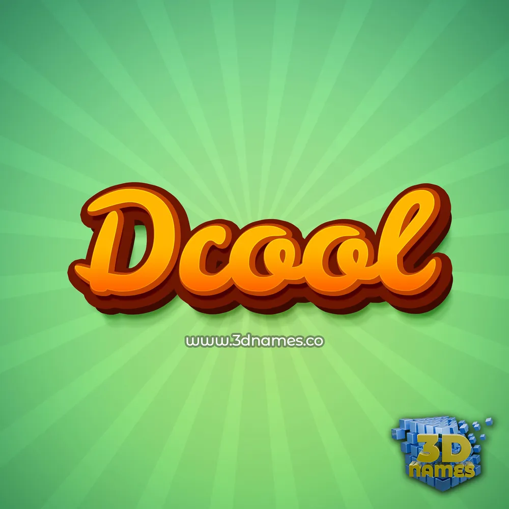 dcool in Green Rays style - 3D name wallpaper