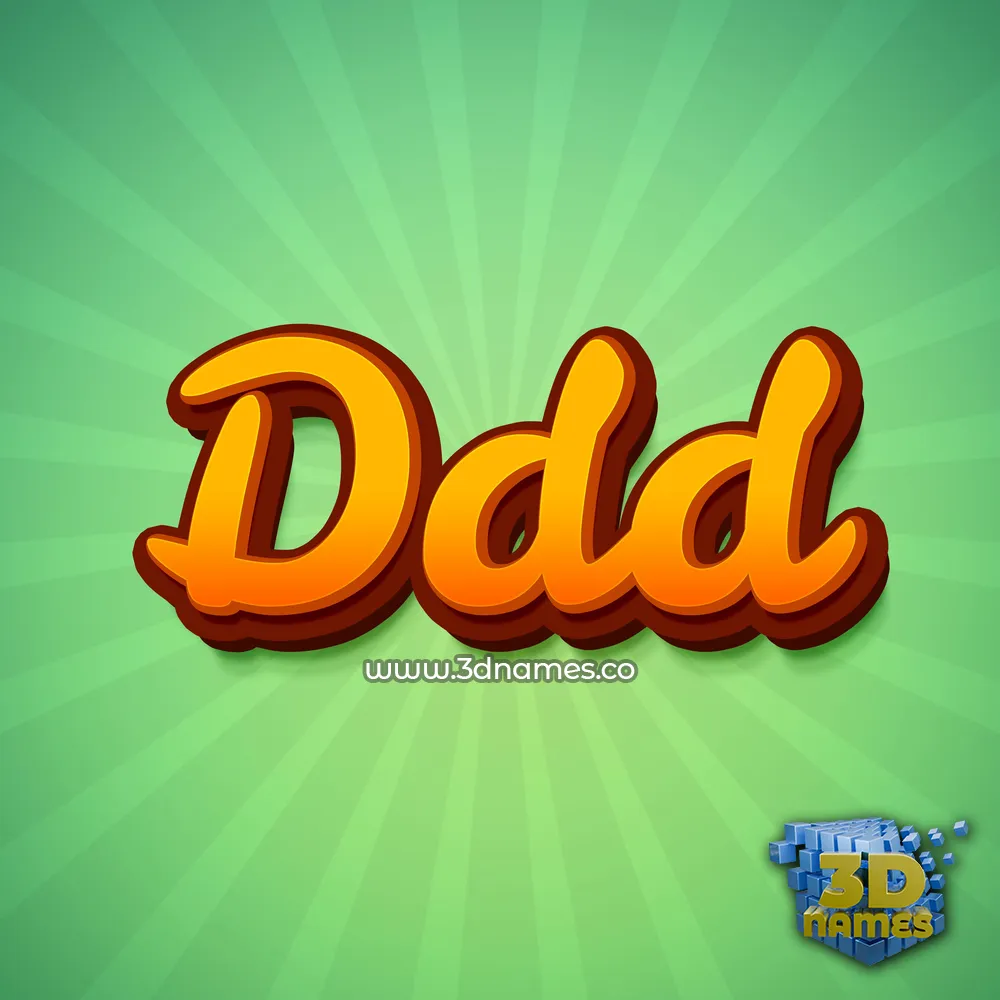 ddd in Green Rays style - 3D name wallpaper