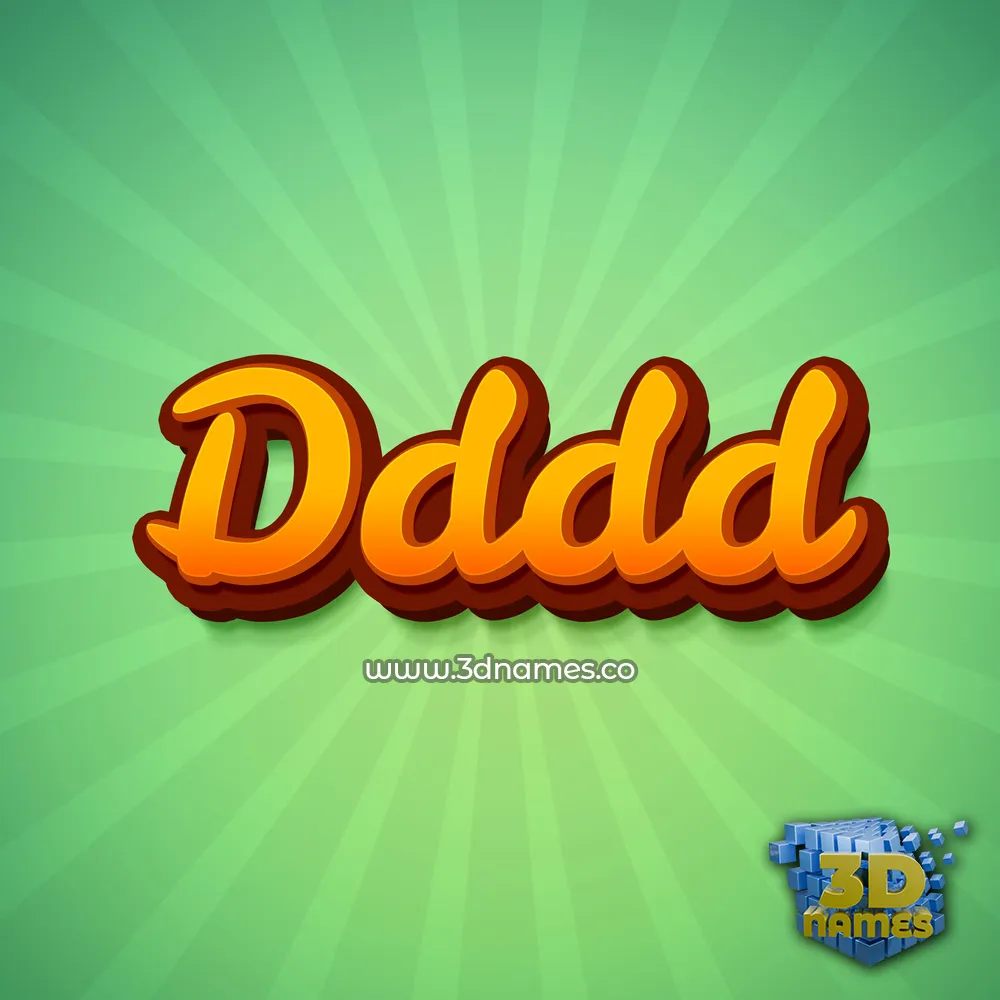 dddd in Green Rays style - 3D name wallpaper