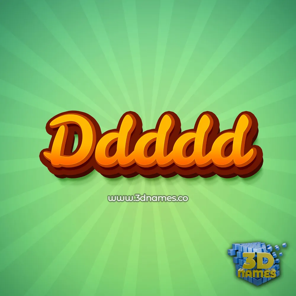 ddddd in Green Rays style - 3D name wallpaper