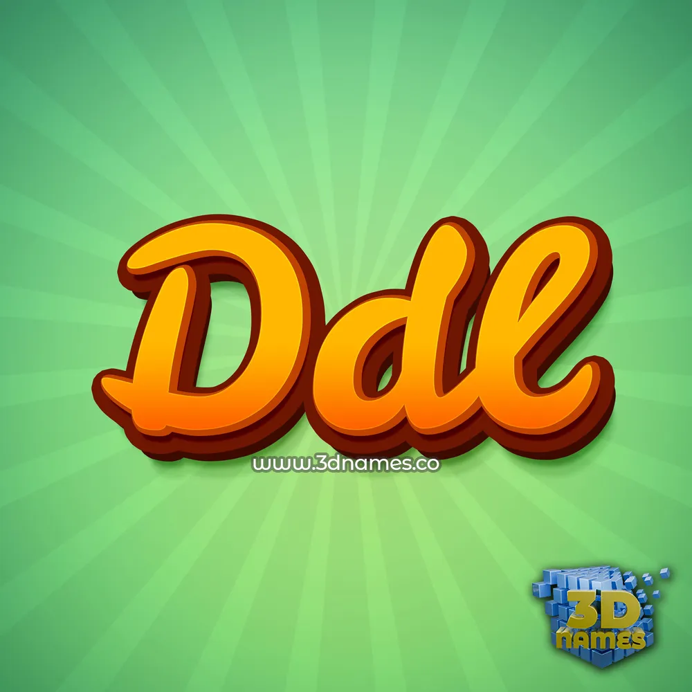 ddl in Green Rays style - 3D name wallpaper