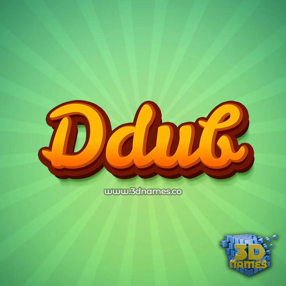 ddub in Green Rays style - 3D name wallpaper