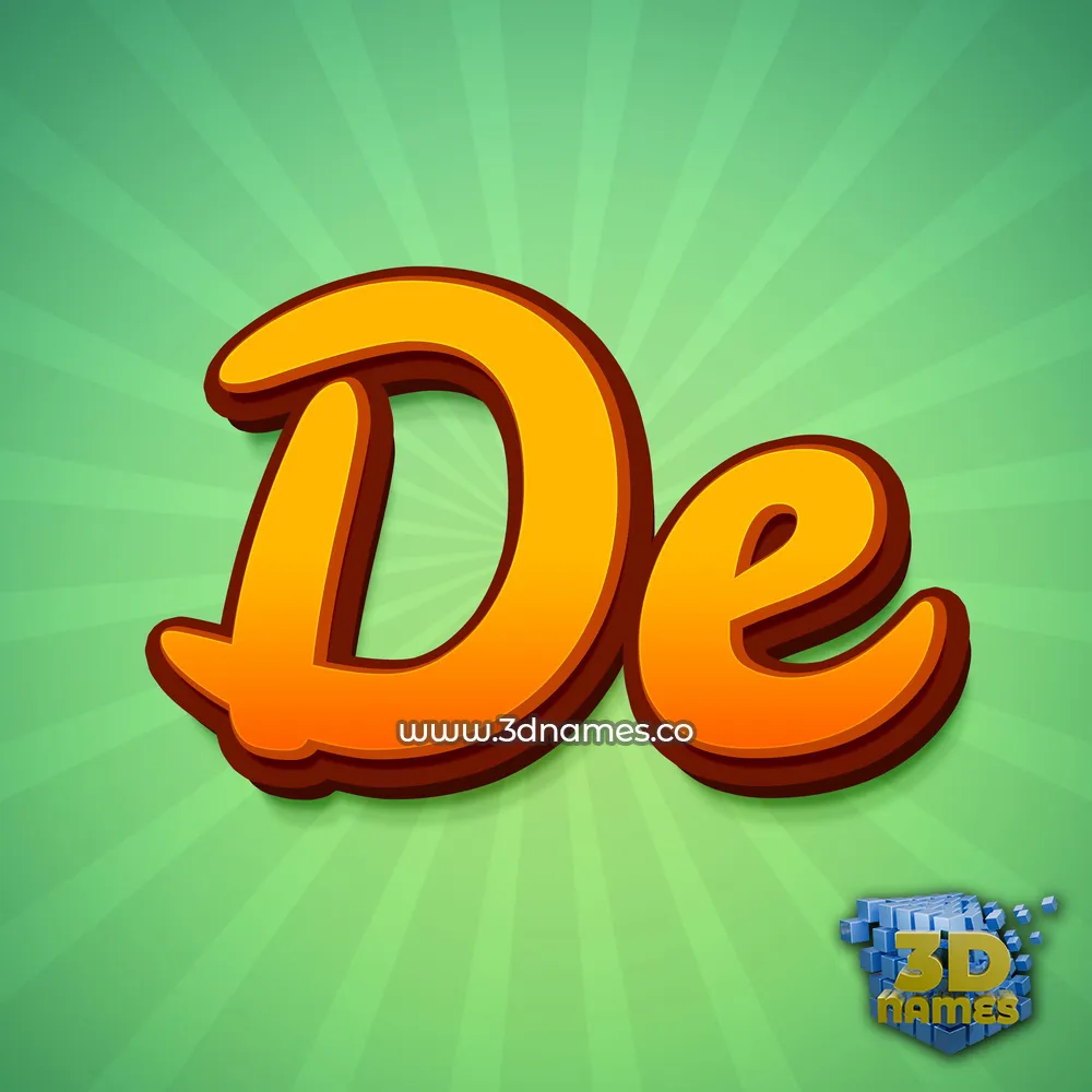 de in Green Rays style - 3D name wallpaper