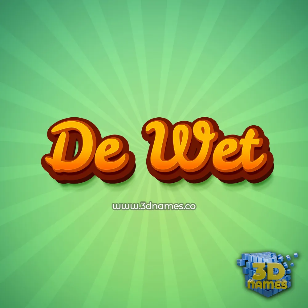 de wet in Green Rays style - 3D name wallpaper