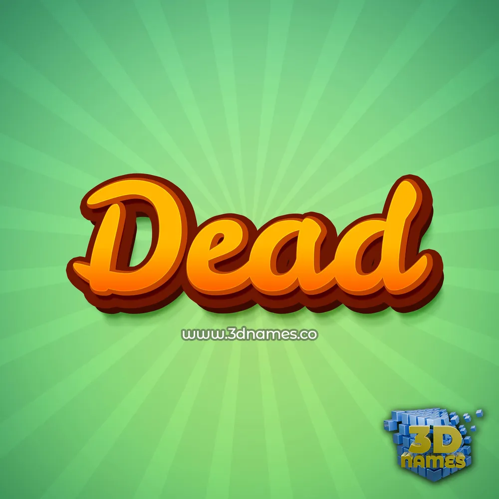 dead in Green Rays style - 3D name wallpaper