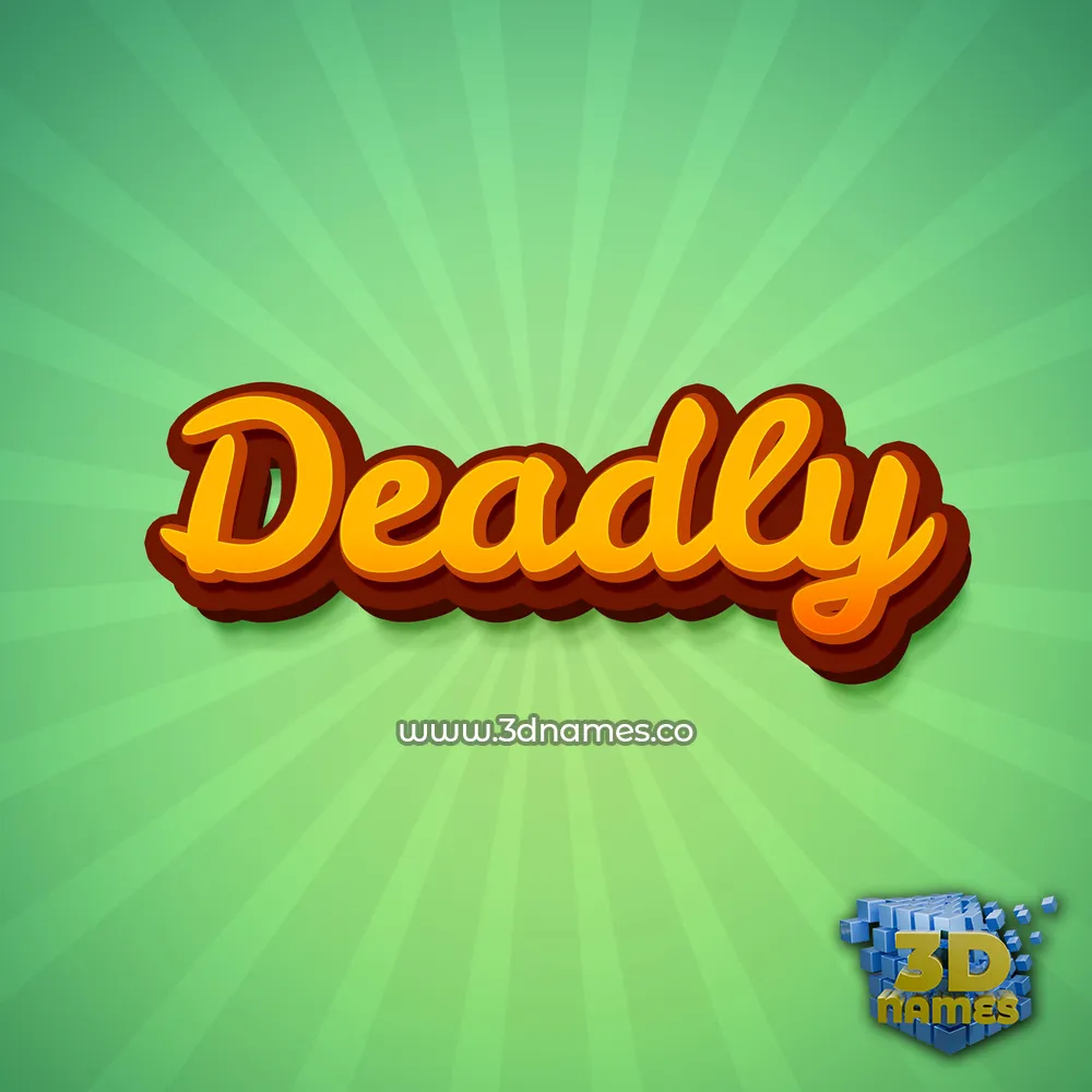 deadly in Green Rays style - 3D name wallpaper