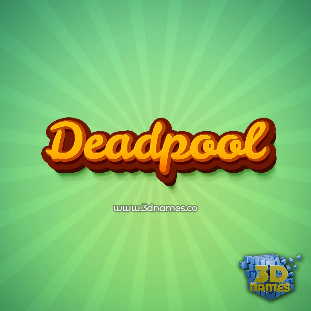 deadpool in Green Rays style - 3D name wallpaper