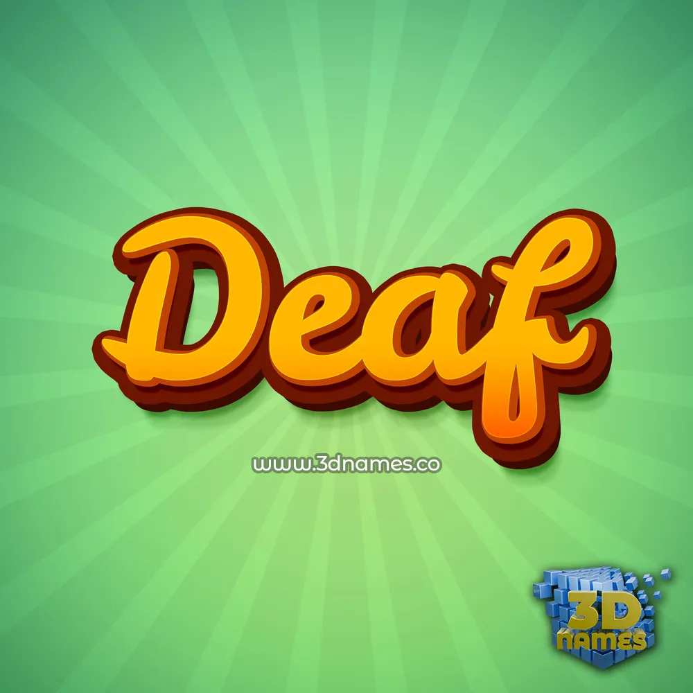 deaf in Green Rays style - 3D name wallpaper