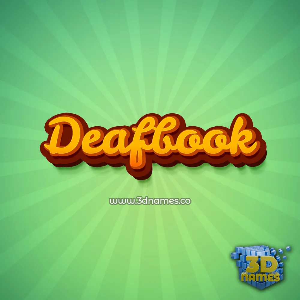 deafbook in Green Rays style - 3D name wallpaper