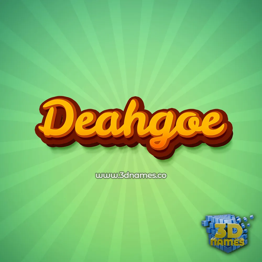 deahgoe in Green Rays style - 3D name wallpaper
