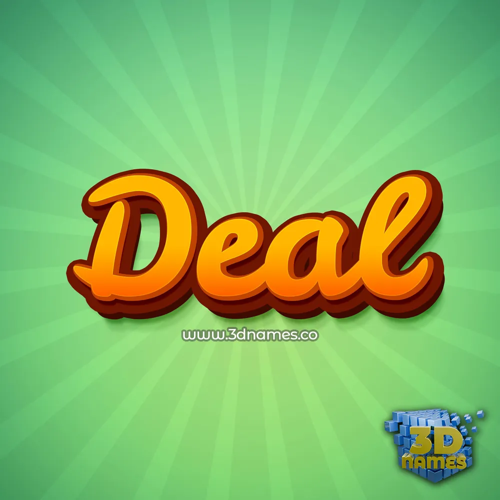 deal in Green Rays style - 3D name wallpaper