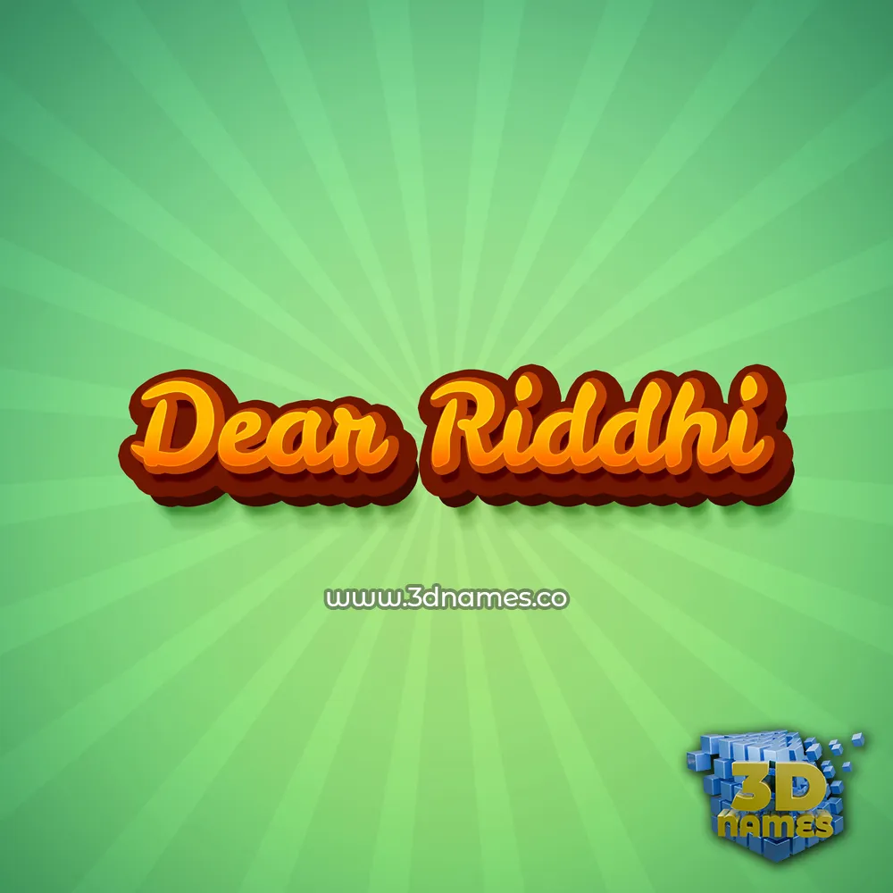 dear riddhi in Green Rays style - 3D name wallpaper