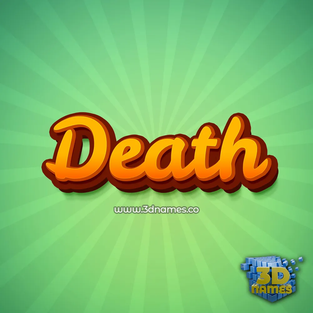 death in Green Rays style - 3D name wallpaper