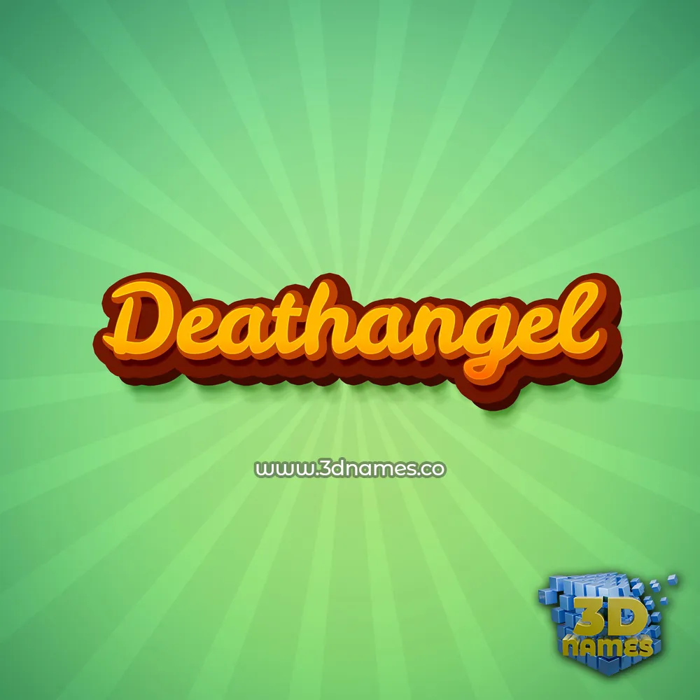 deathangel in Green Rays style - 3D name wallpaper