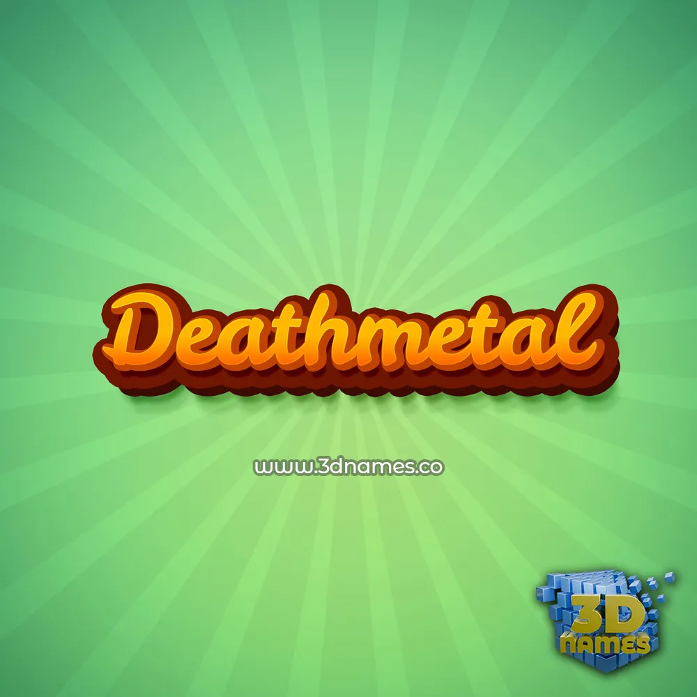 deathmetal in Green Rays style - 3D name wallpaper