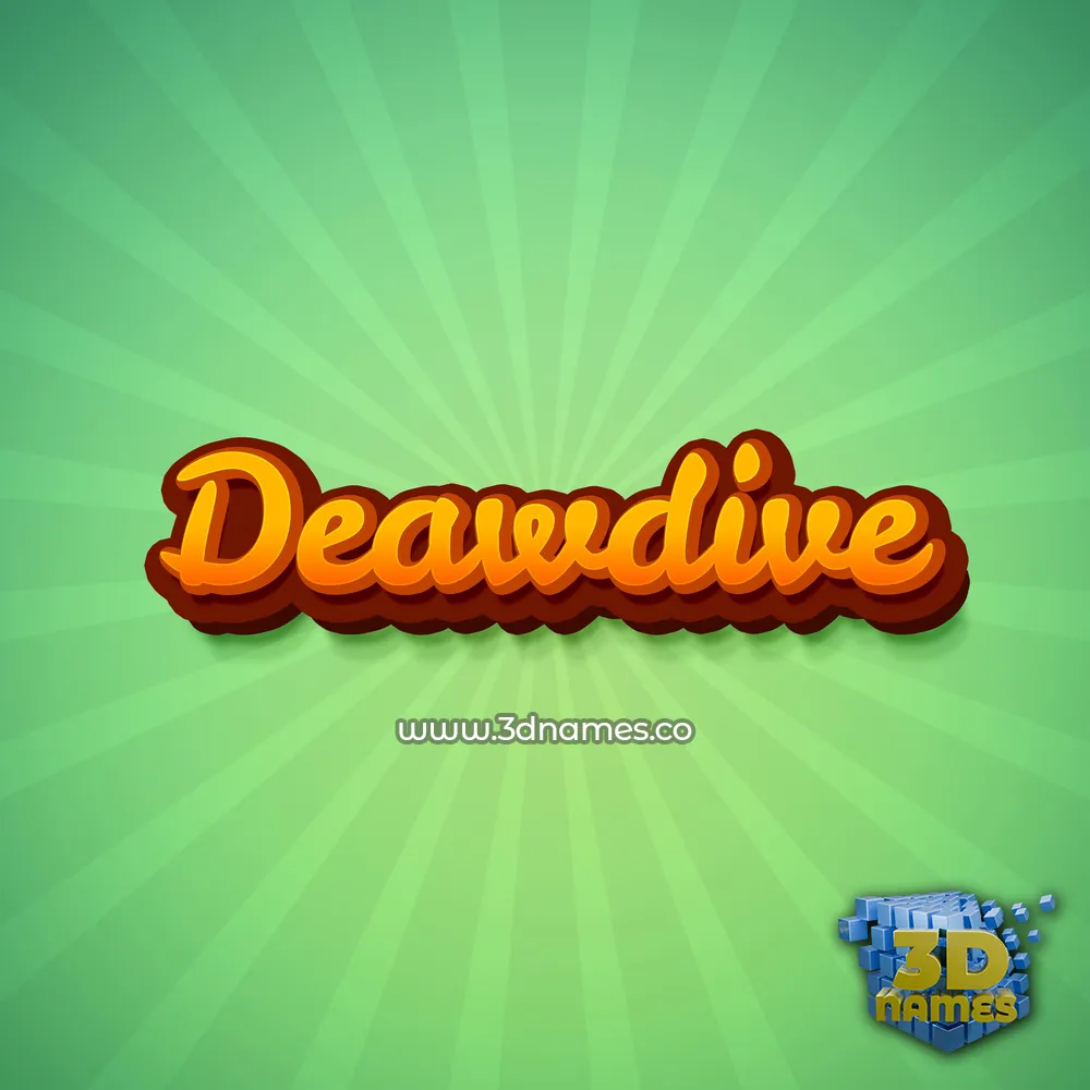 deawdive in Green Rays style - 3D name wallpaper