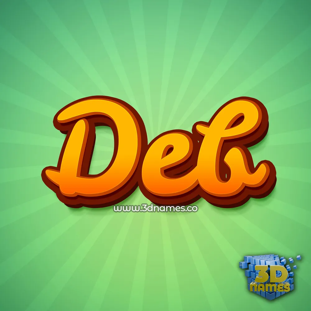 deb in Green Rays style - 3D name wallpaper