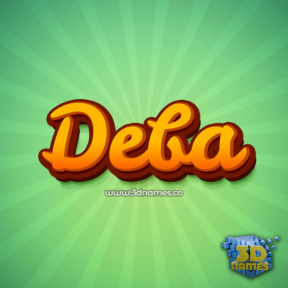 deba in Green Rays style - 3D name wallpaper