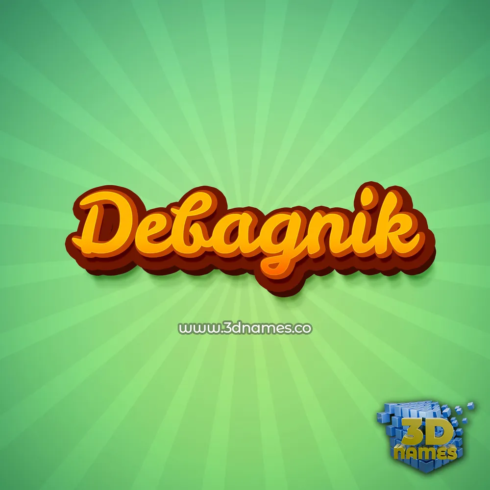 debagnik in Green Rays style - 3D name wallpaper