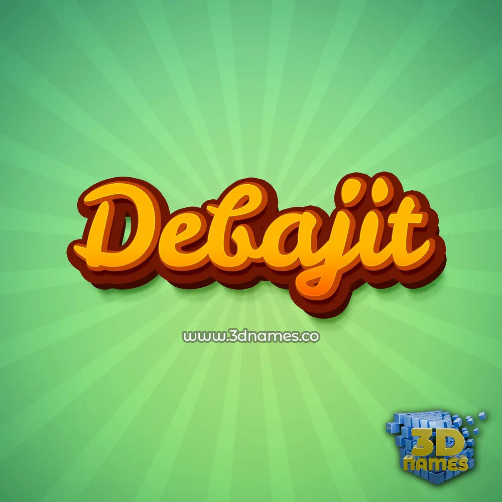 debajit in Green Rays style - 3D name wallpaper
