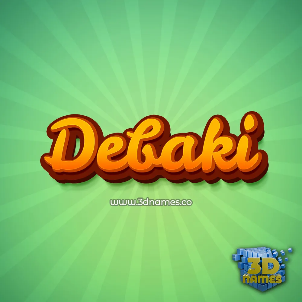 debaki in Green Rays style - 3D name wallpaper