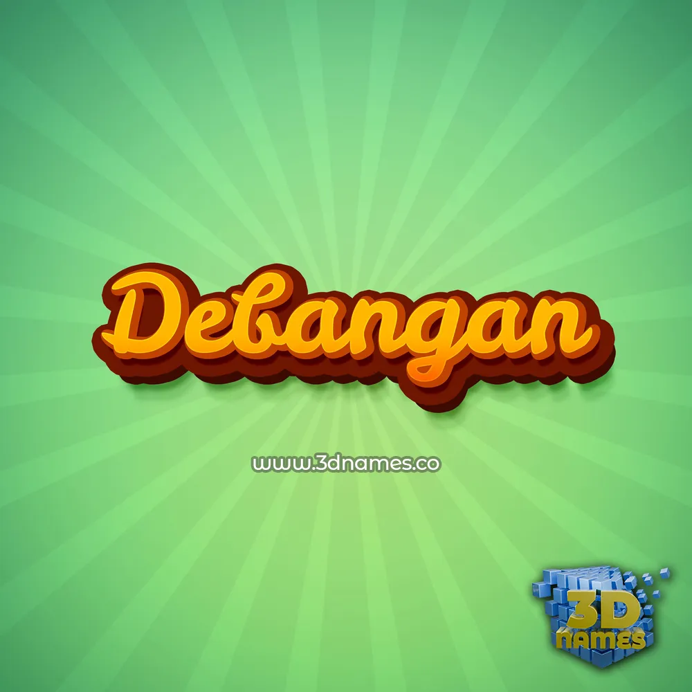 debangan in Green Rays style - 3D name wallpaper