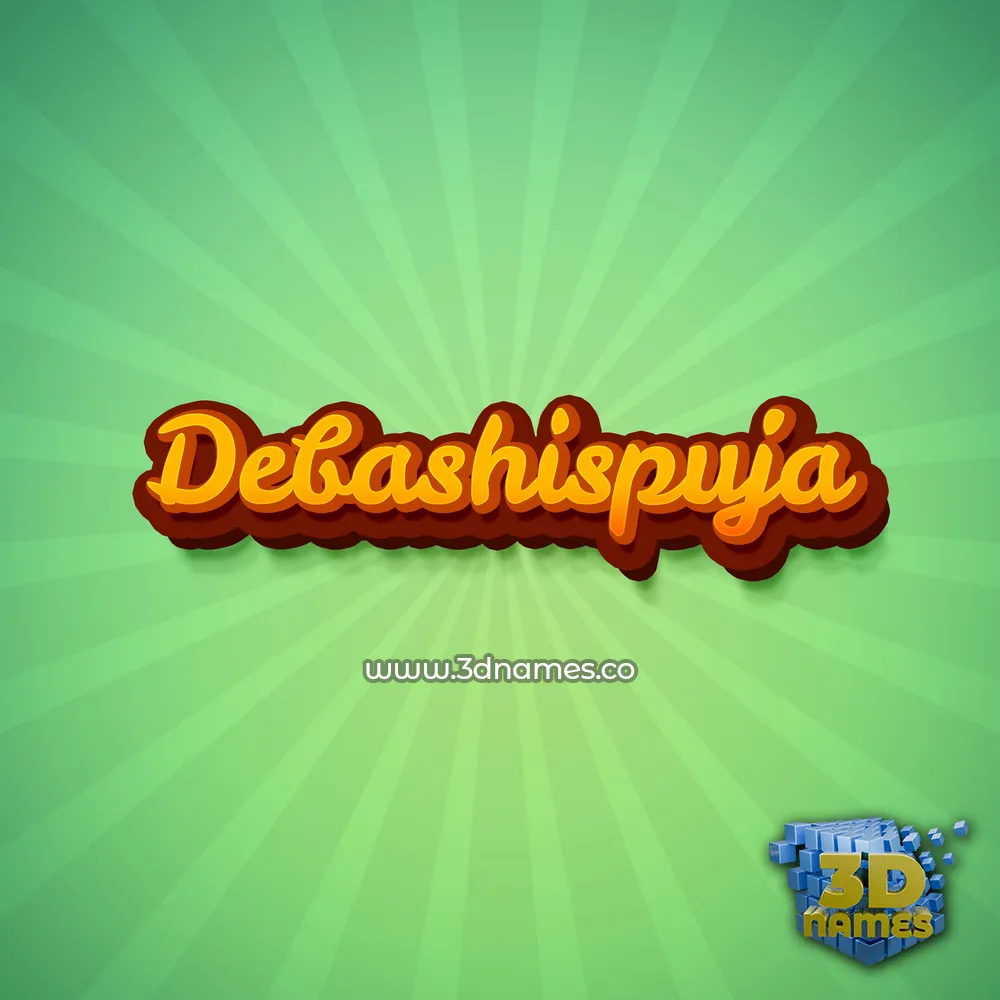 debashispuja in Green Rays style - 3D name wallpaper