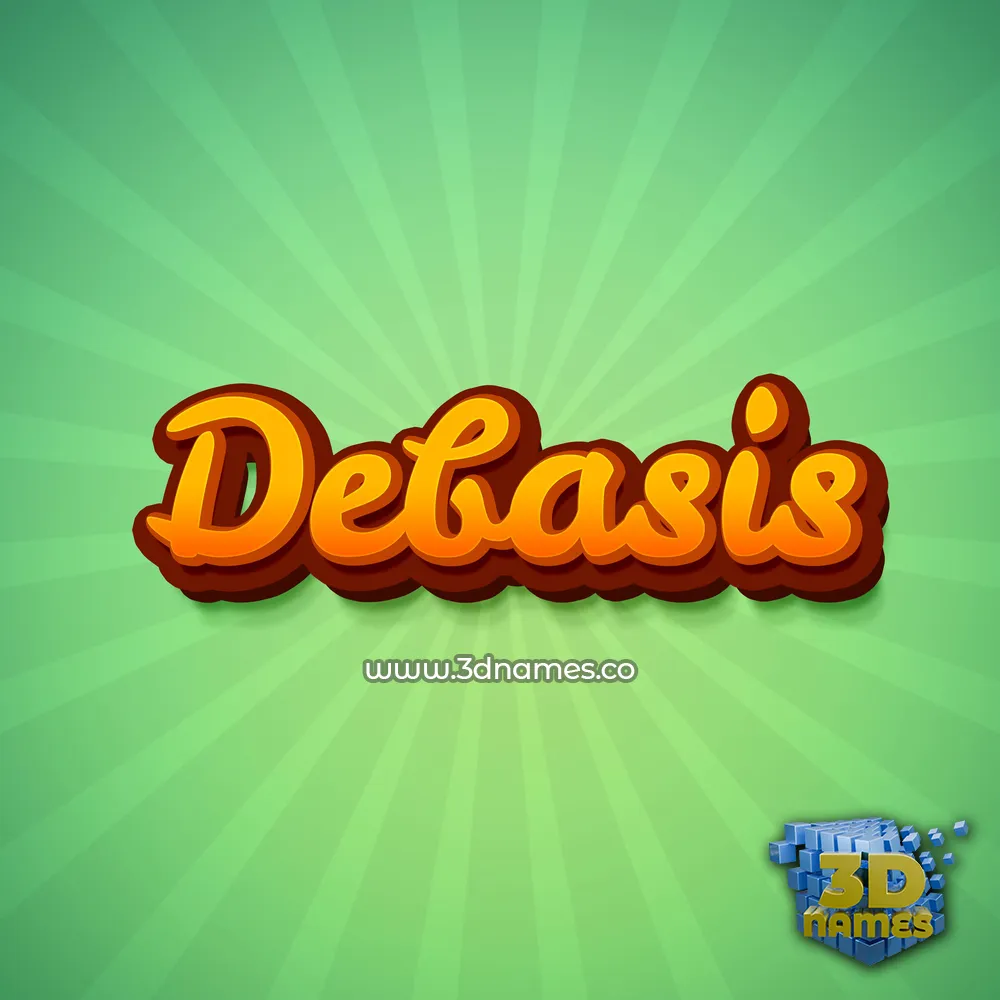 debasis in Green Rays style - 3D name wallpaper