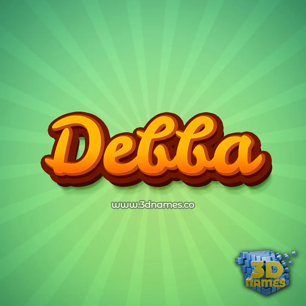 debba in Green Rays style - 3D name wallpaper