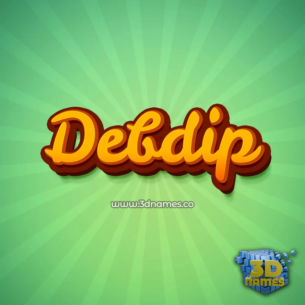 debdip in Green Rays style - 3D name wallpaper