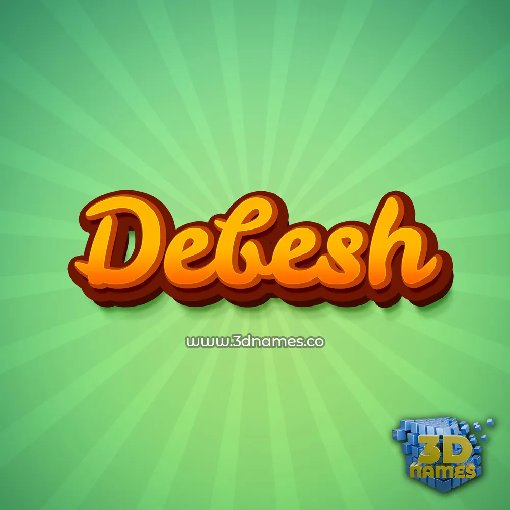 debesh in Green Rays style - 3D name wallpaper