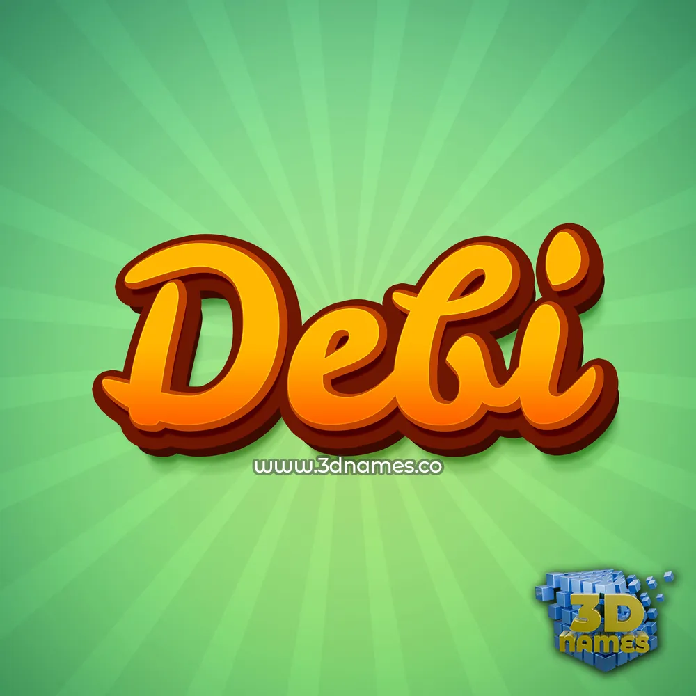 debi in Green Rays style - 3D name wallpaper