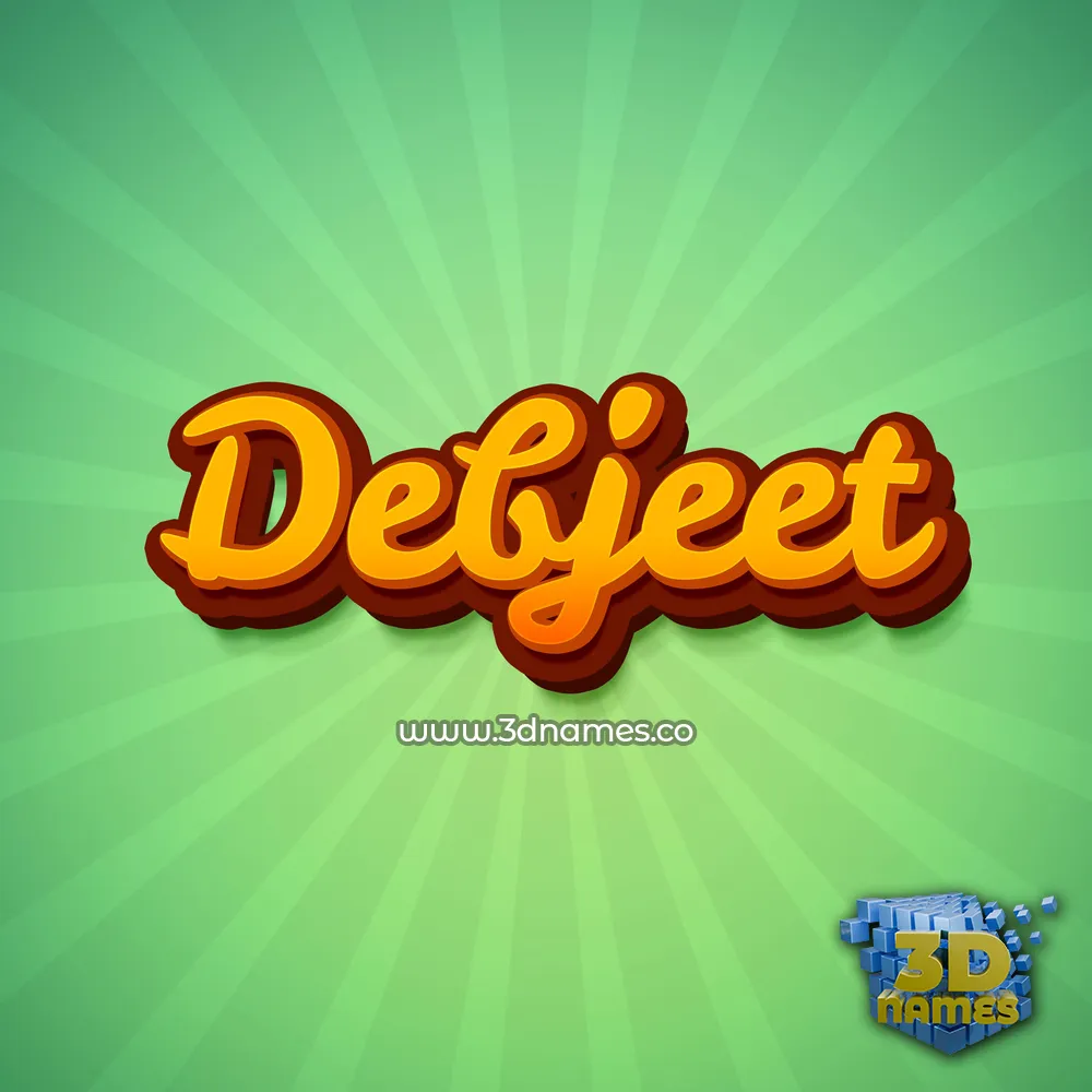 debjeet in Green Rays style - 3D name wallpaper