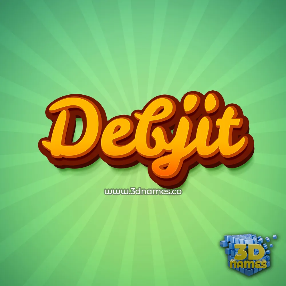 debjit in Green Rays style - 3D name wallpaper