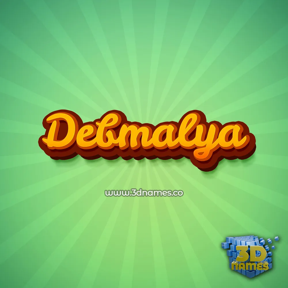 debmalya in Green Rays style - 3D name wallpaper