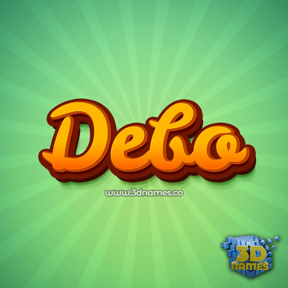 debo in Green Rays style - 3D name wallpaper