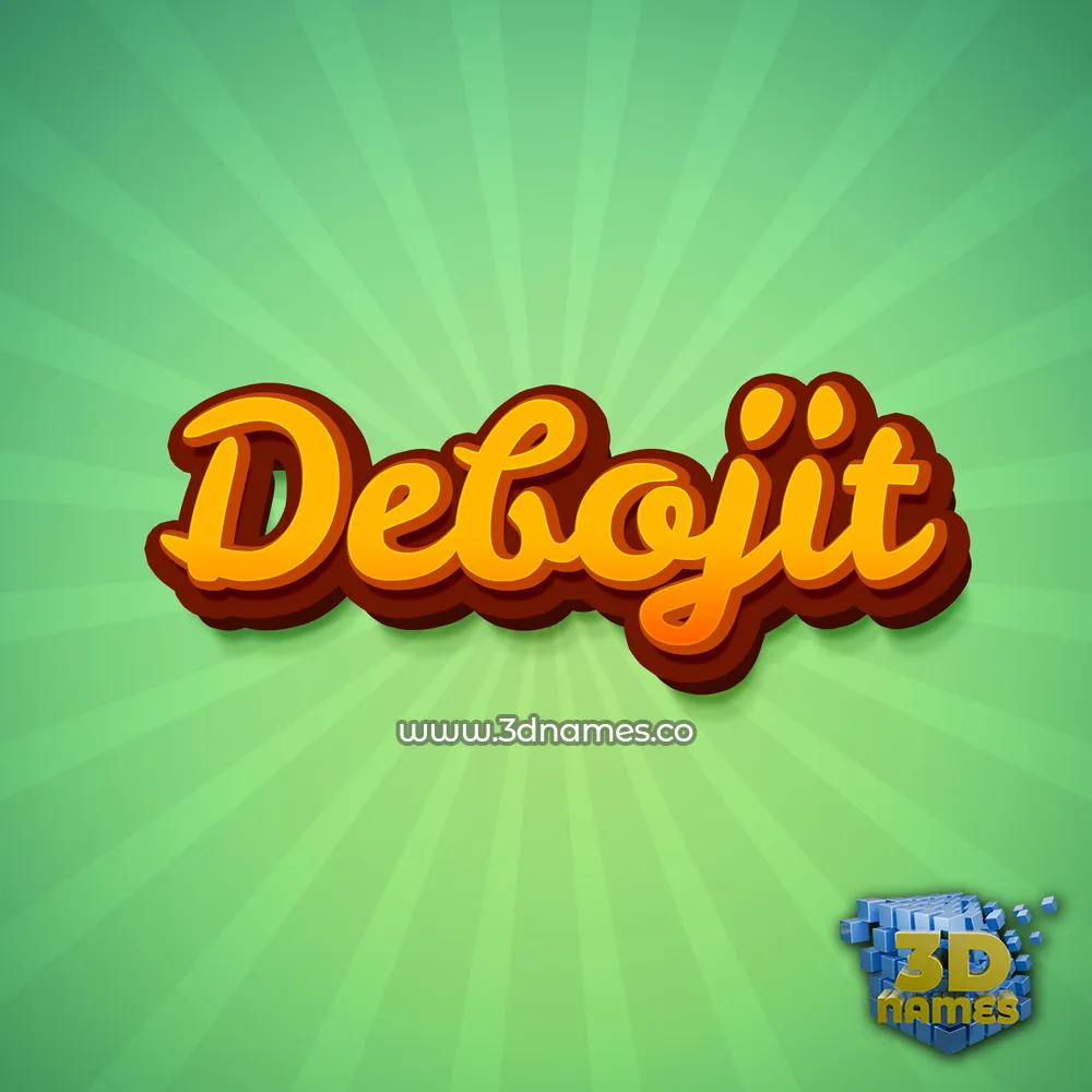 debojit in Green Rays style - 3D name wallpaper