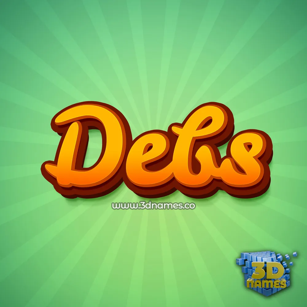 debs in Green Rays style - 3D name wallpaper