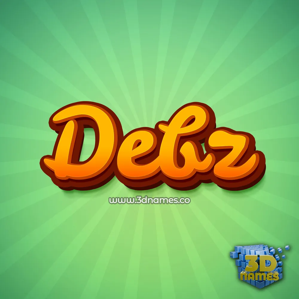 debz in Green Rays style - 3D name wallpaper