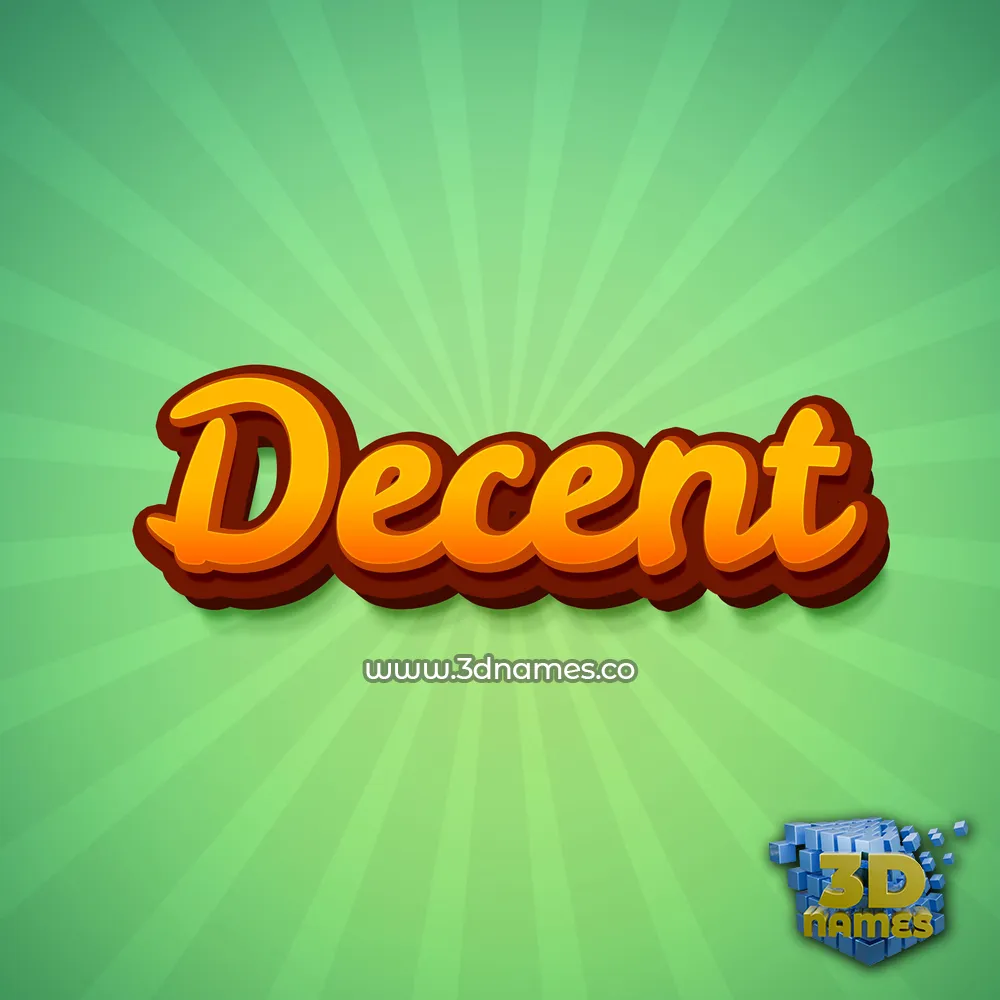 decent in Green Rays style - 3D name wallpaper