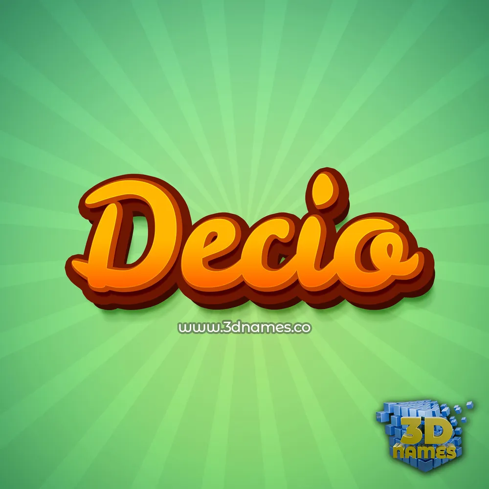 decio in Green Rays style - 3D name wallpaper