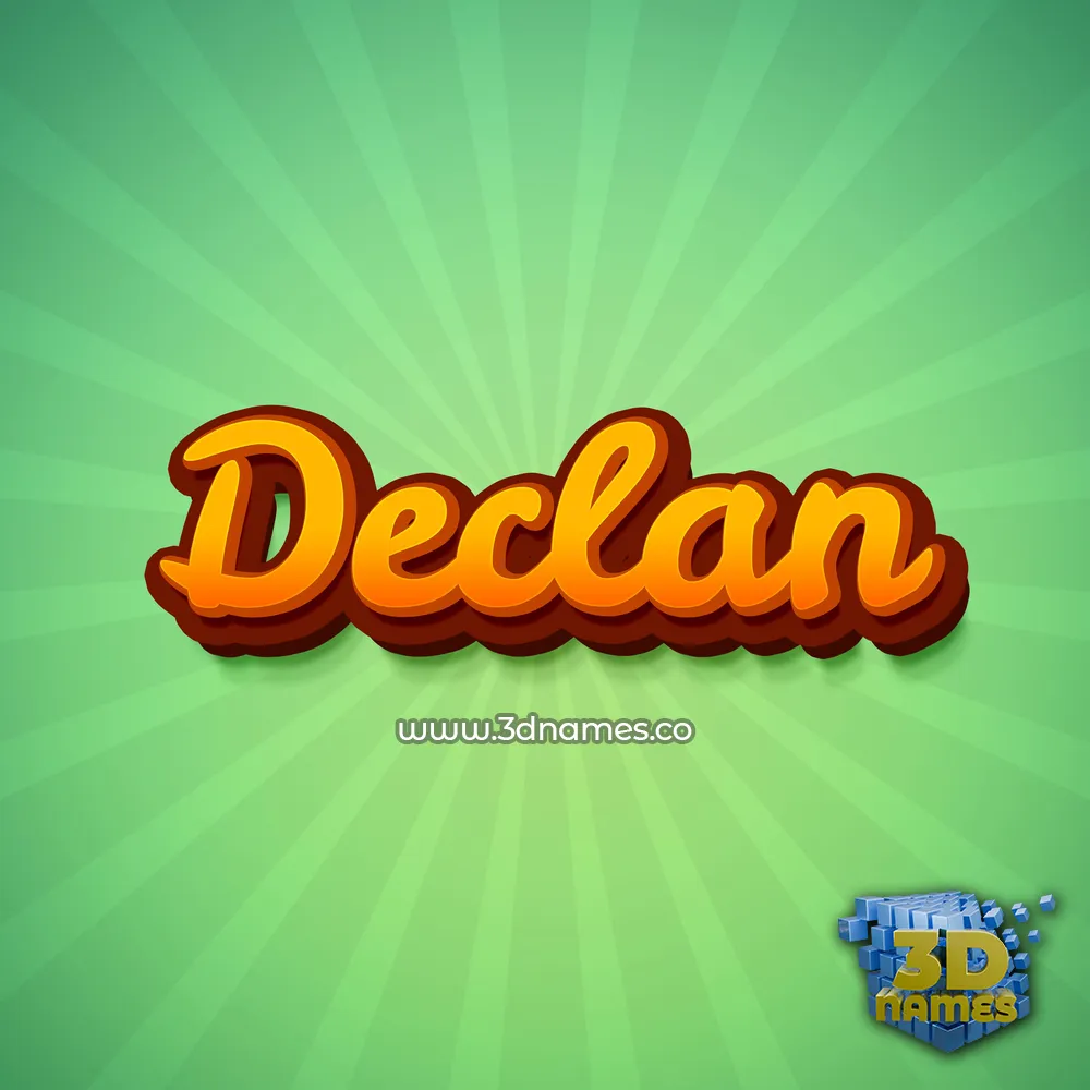 declan in Green Rays style - 3D name wallpaper