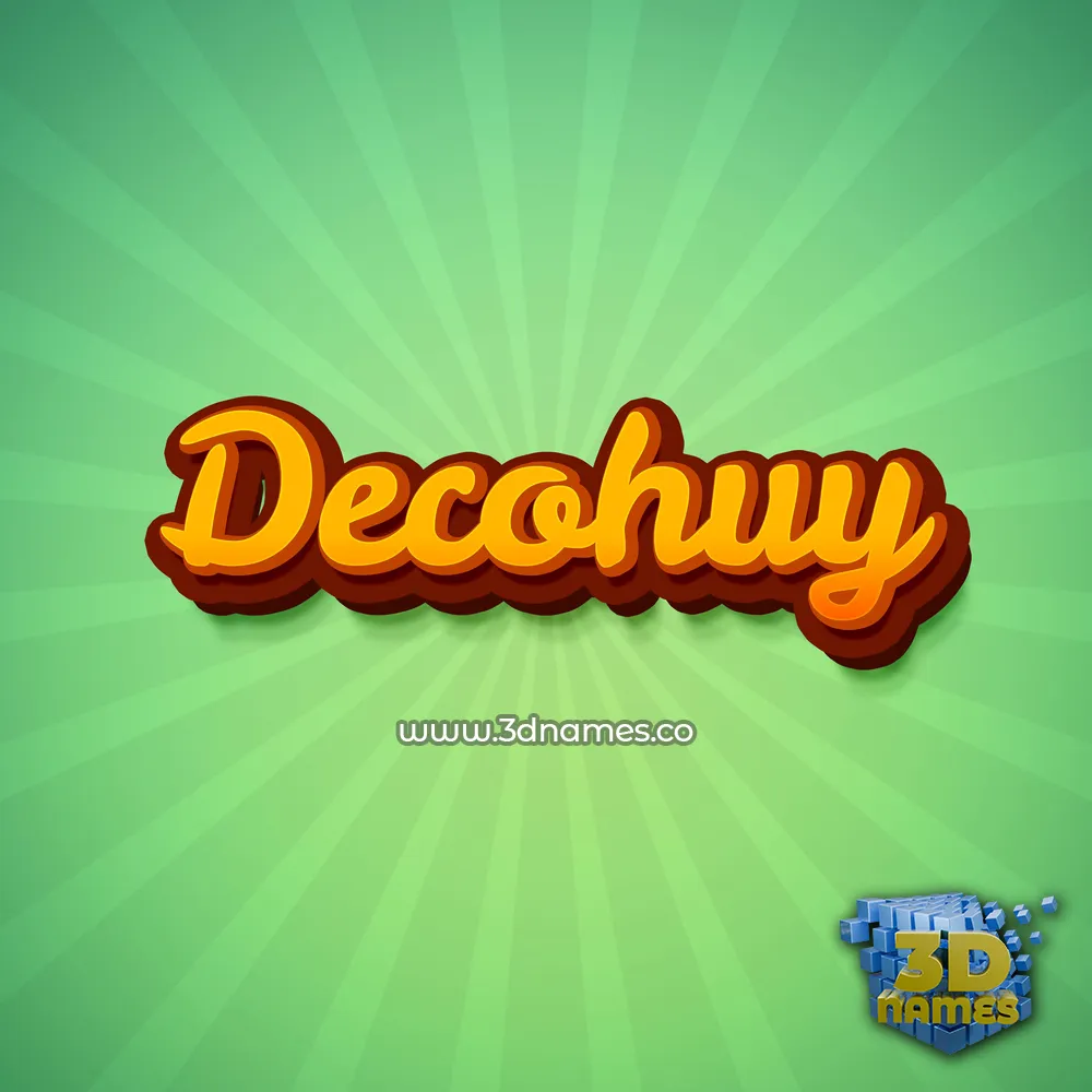 decohuy in Green Rays style - 3D name wallpaper