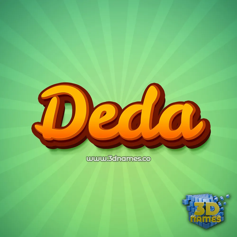 deda in Green Rays style - 3D name wallpaper