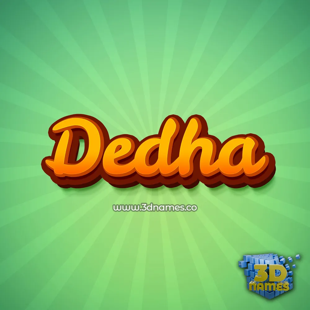 dedha in Green Rays style - 3D name wallpaper