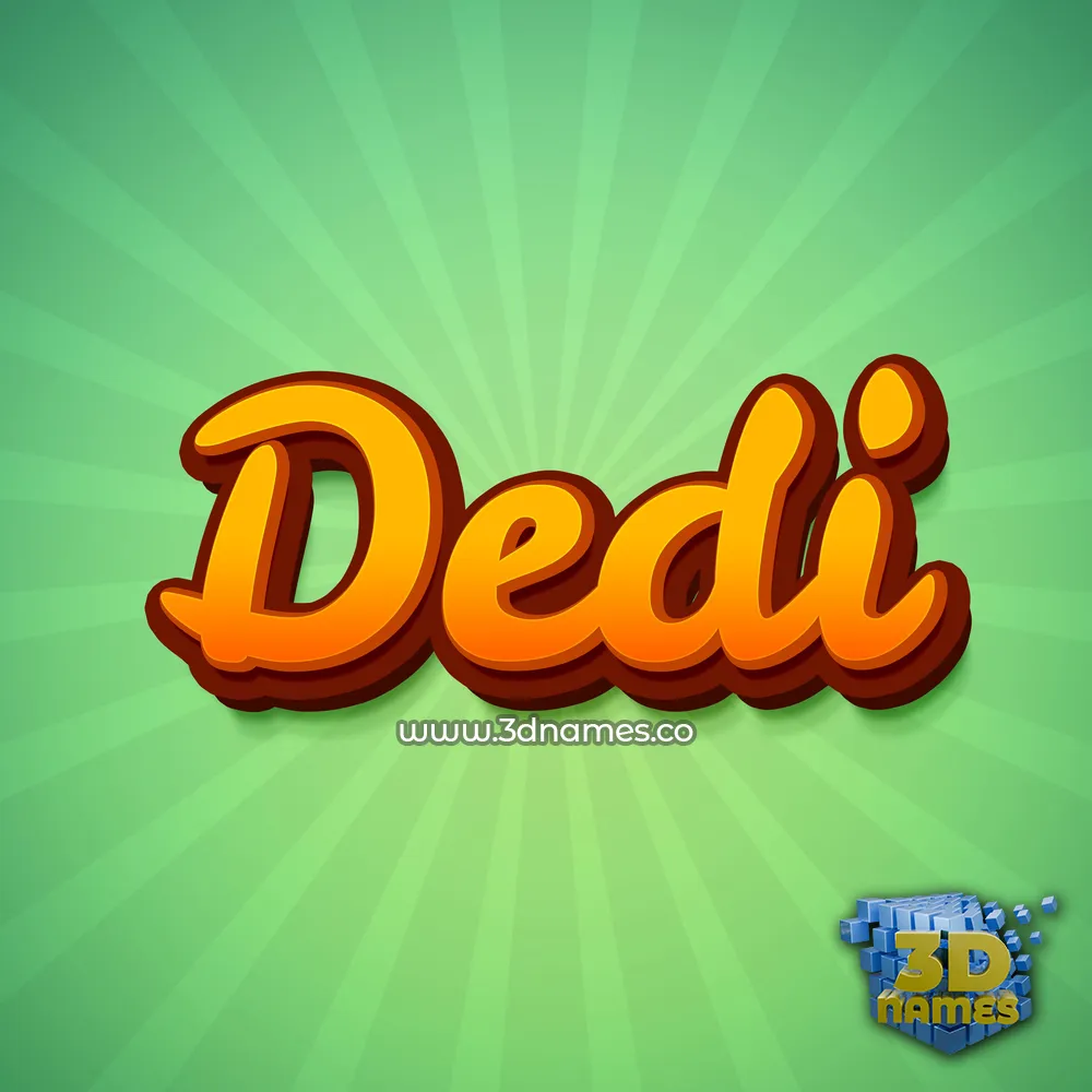 dedi in Green Rays style - 3D name wallpaper