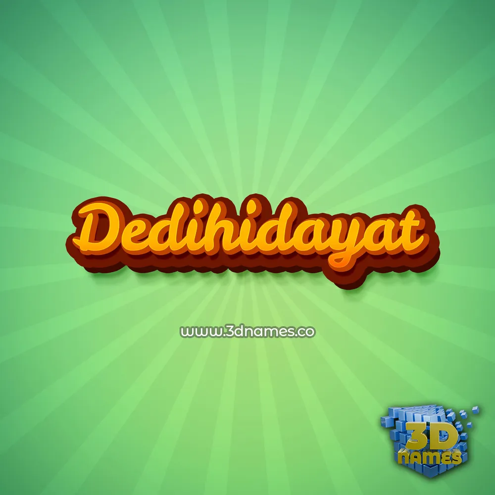dedihidayat in Green Rays style - 3D name wallpaper