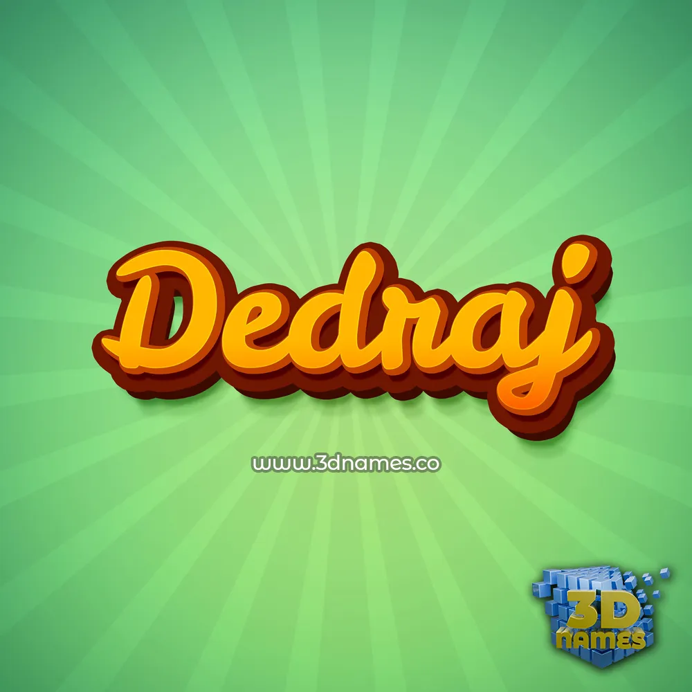dedraj in Green Rays style - 3D name wallpaper
